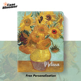 Custom Name Van Gogh Sunflowers Oil Painting iPad case, Free Personalization